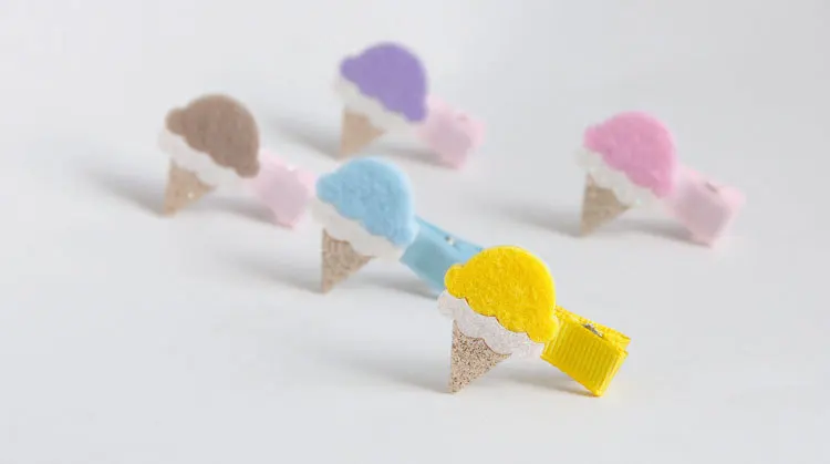 Модные милые фетровые заколки для волос мороженого эксклюзивные однотонные