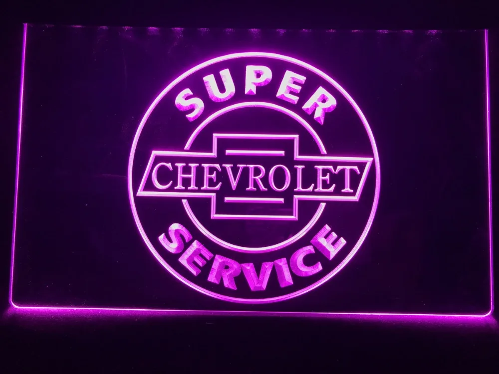 R080 супер Chevrolet Услуги светодиодный неоновый светильник знаки|Таблички и знаки| |
