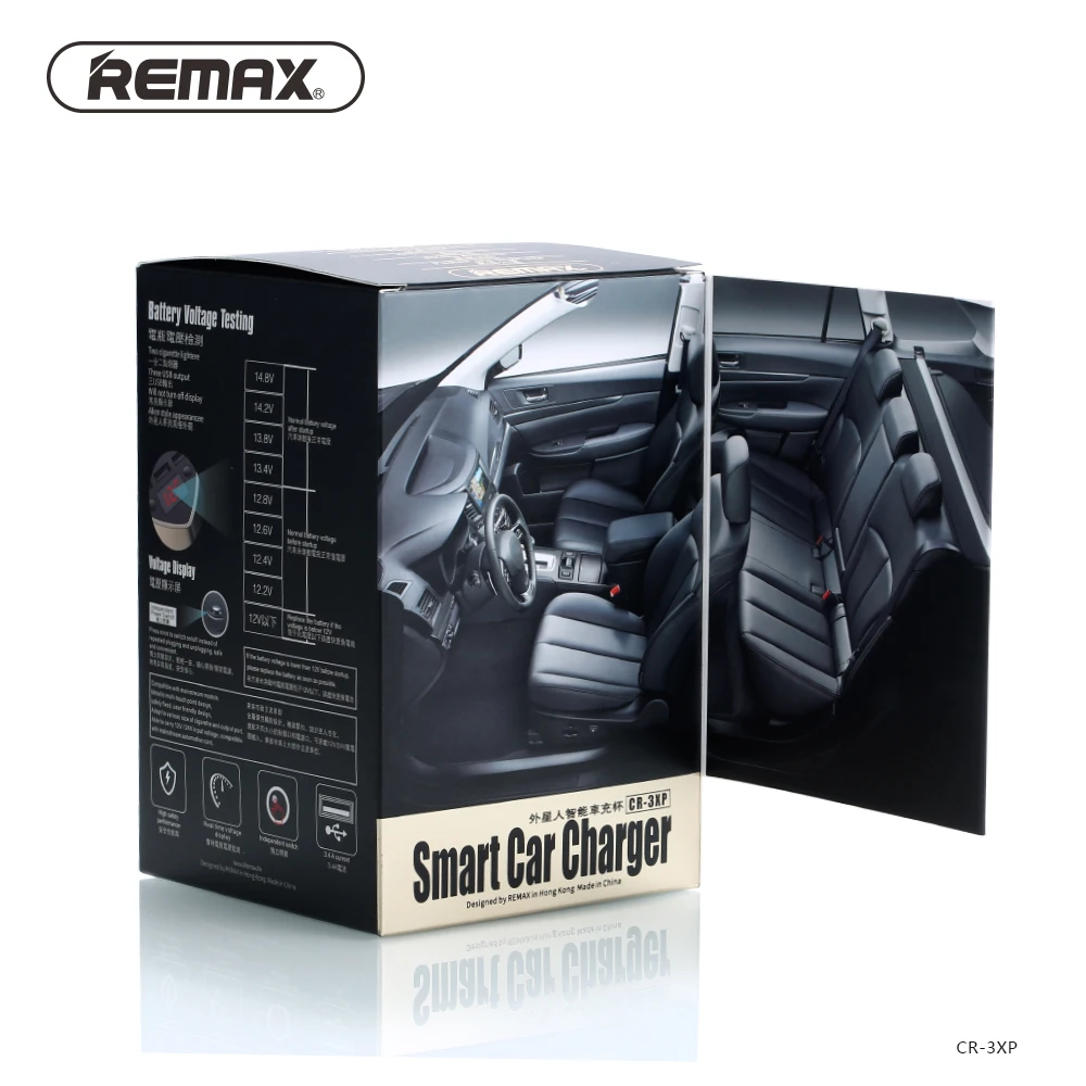 Remax 3.4A Смарт автомобильное зарядное устройство и адаптер для прикуривателя с