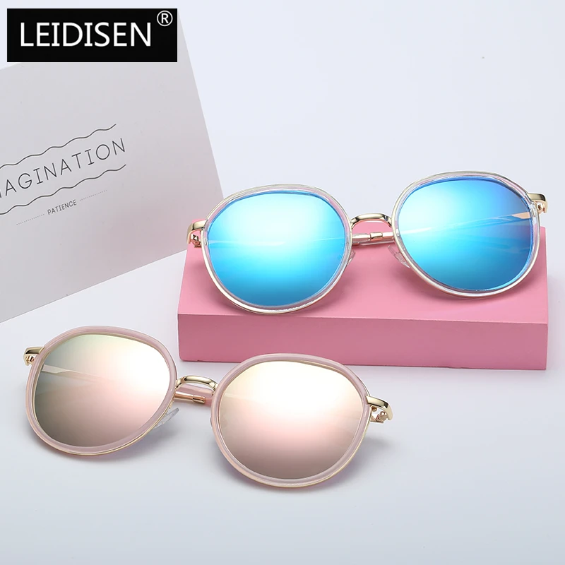 LEIDISEN Polarized Sunglass Women's style Fashion Dazzle Color Classic Metal Brand Designer UV400 Sun Glasses Vintage 0935