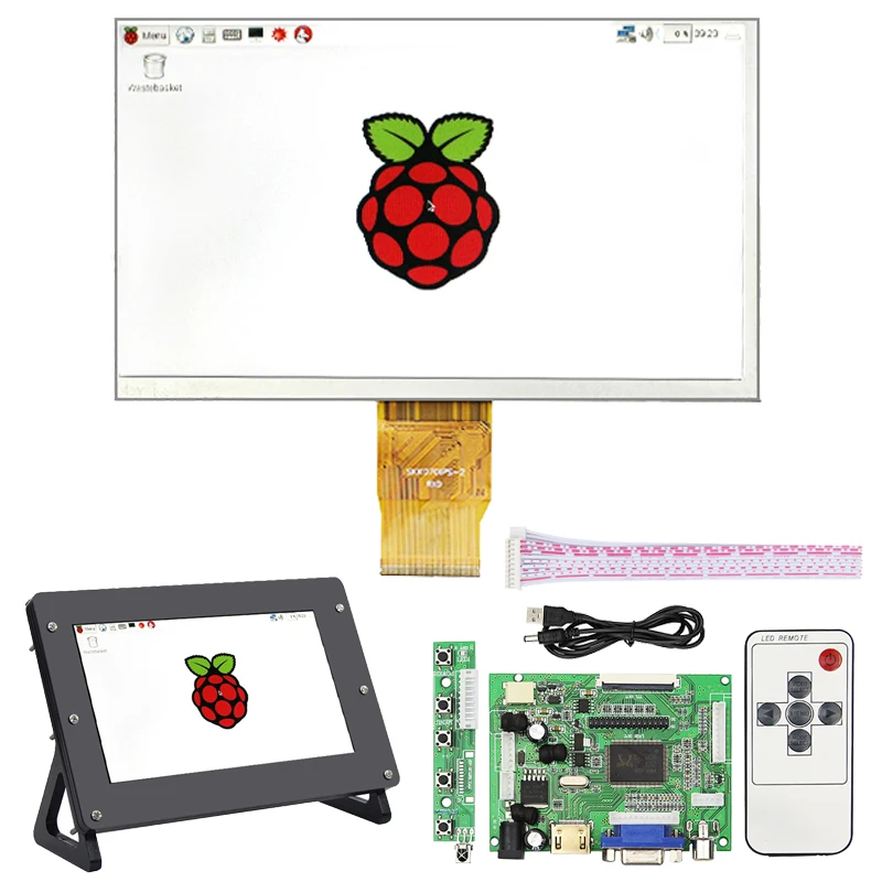 7 дюймовый ЖК экран для Raspberry Pi 3 1024*600 пикселей 50pin дисплей + акриловый чехол