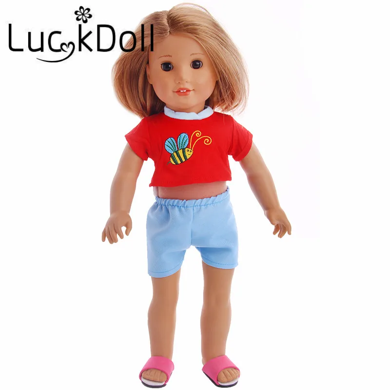Шорты LUCKDOLL Red кроп-топ для куклы 18 дюймов или 43 см аксессуары кукол | Игрушки и
