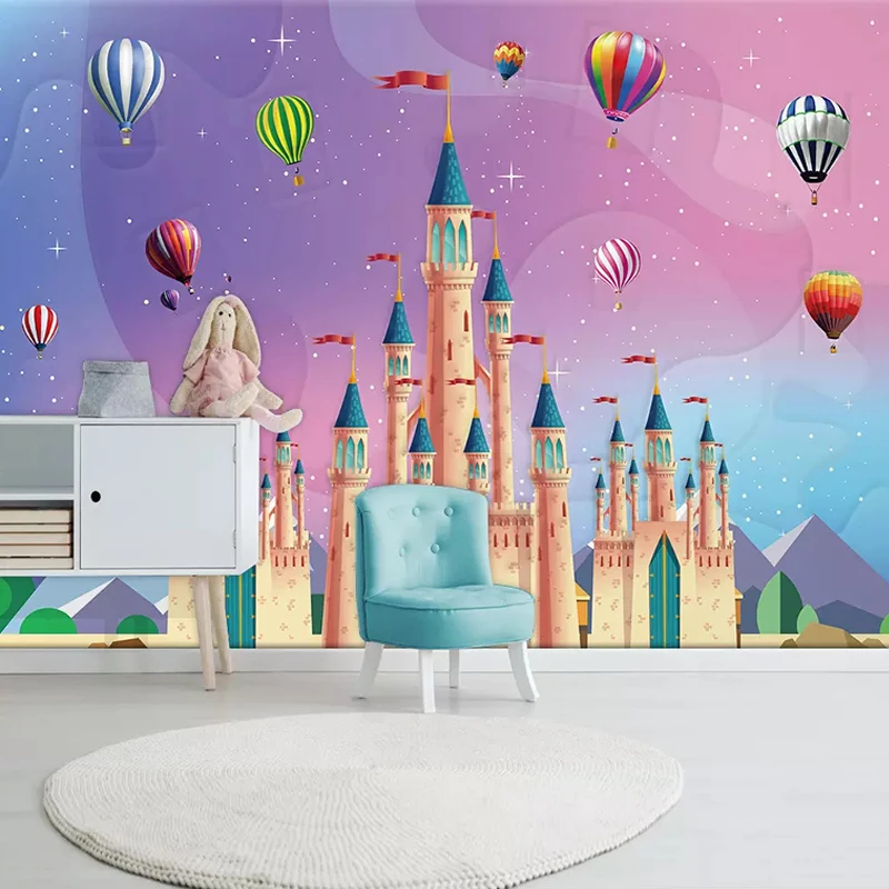 Пользовательские фото обои 3D мультфильм замок воздушный шар Детская комната фон