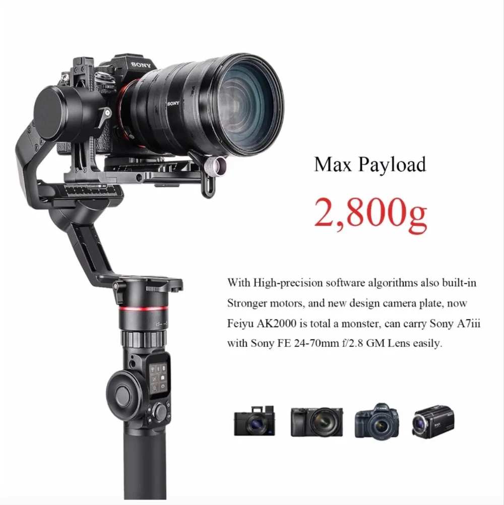 FeiyuTech Feiyu AK2000 3 осевой стабилизатор для камеры с фокусным кольцом Sony Canon 5D Panasonic GH5
