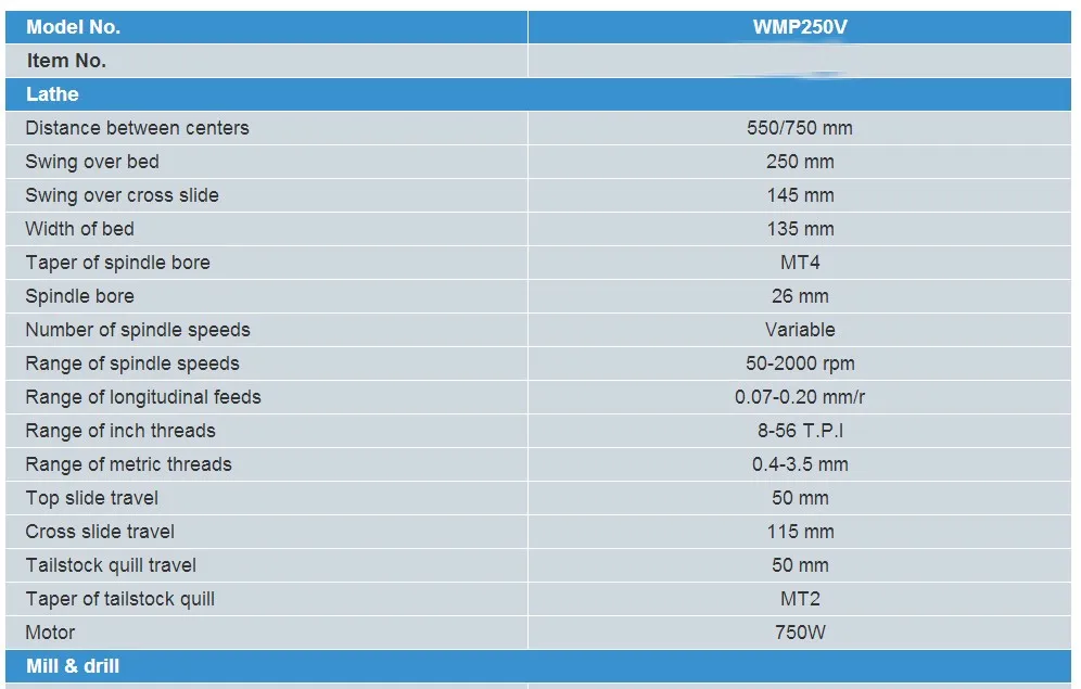WMP250Vx550mm фрезерный станок токарный станок фрезерный станок бытовой небольшой металлический токарный станок аксессуары для станков