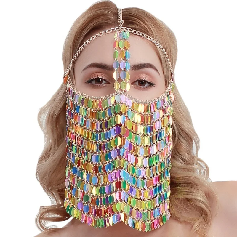 

Novelty Sexy Women Masks Masquerades Costumes for Bar Nightclub Ballroom Party Belly Dancing Stage Performance Metal