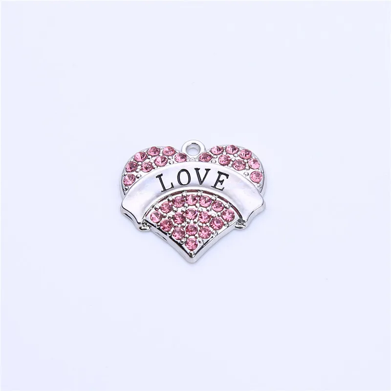 Female Jewelry Heart Pendant Romantic Feeling LOVE Written Sparkling Crystals Great Gift Choose Zinc Alloy Dropshipping | Украшения и
