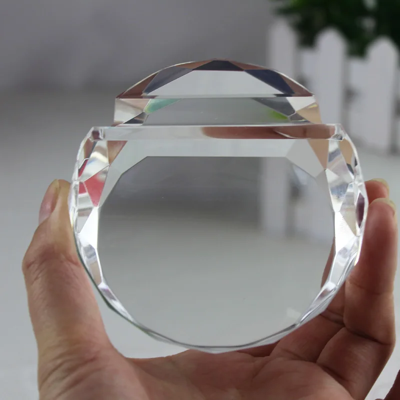 Хрустальный стеклянный граненый держатель для карт в форме шара Paperweight
