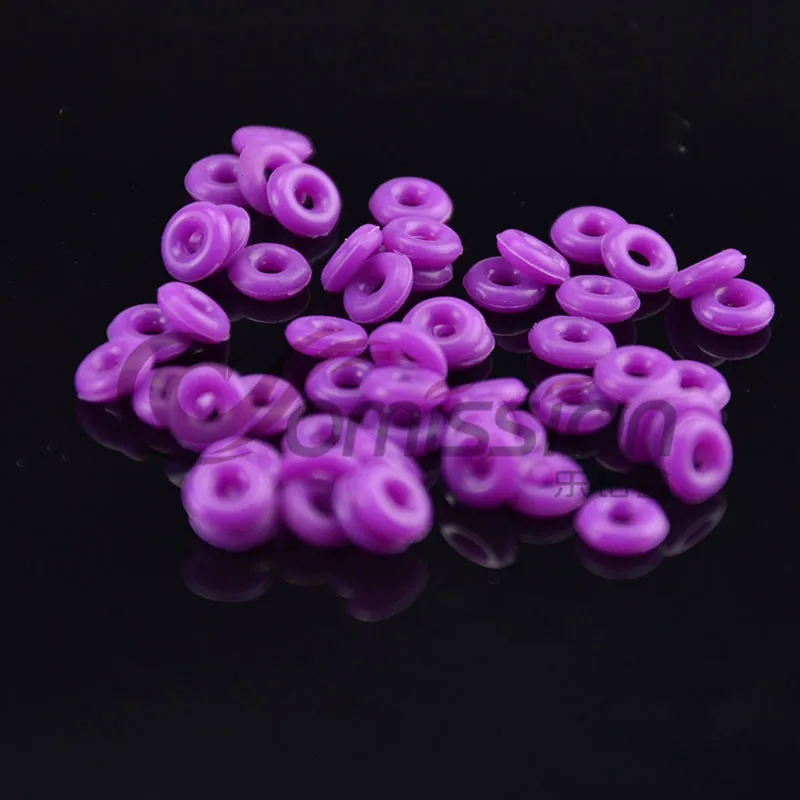 solid deep purple 100 шт красочные бусины очаровательные силиконовые резиновые стопорные кольца, разделитель Подходит для европейских браслетов Сделай Сам делая эластичное 2 мм отверстие бусина с зажимом - Цвет: solid deep purple