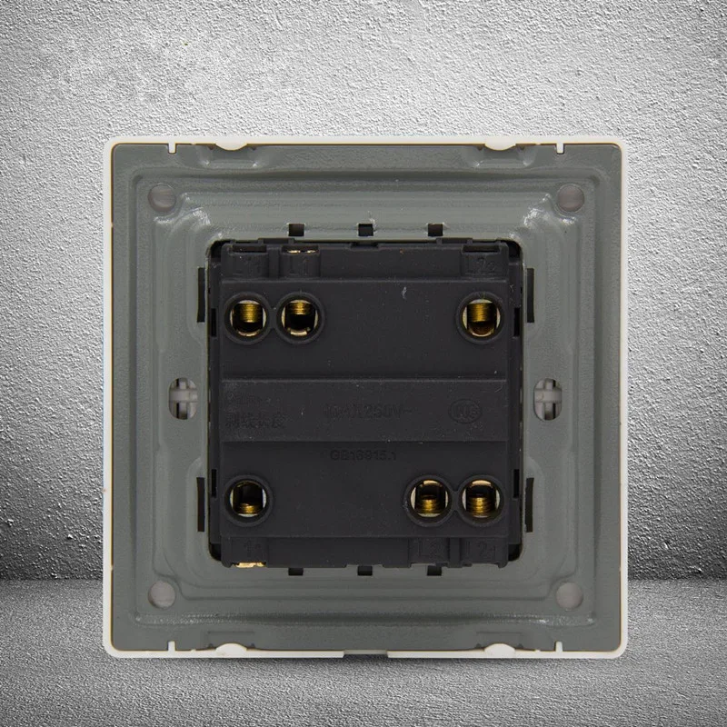 1PCS YT1803 White Switch Panel 86*86MM Flush Receptacle Two Buttons Double Control Wall Socket | Обустройство дома
