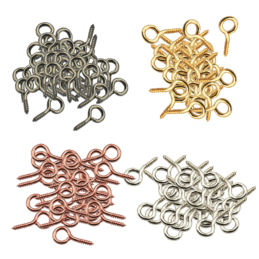 200 шт. маленькие винтовые глазные шпильки Висячие Крючки петли резьбовое