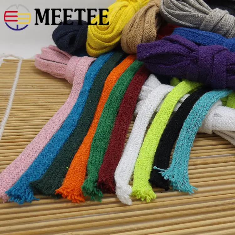 80m 12mm Eco-Friendly Cotton Cord High Tenacity Braided Pants Waist Flat Rope Thread DIY Craft Home Textile Decor KY799 | Дом и сад