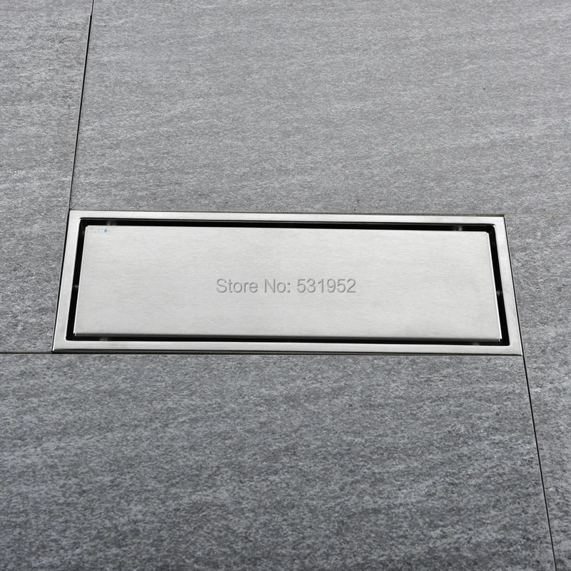 300 x 110mm floor drain 304 solid stainless steel anti odor bathroom invisible shower floor drain deodorization free shipping free global shipping