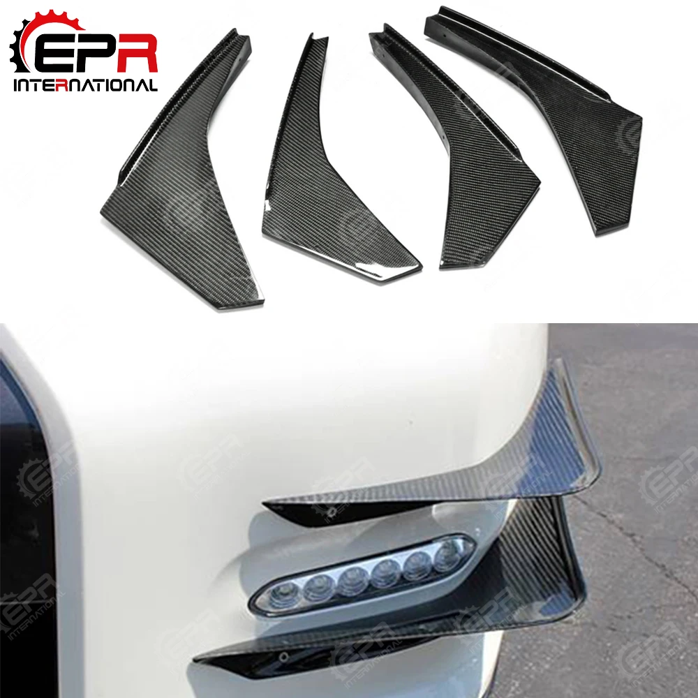 

For Nissan R35 GTR 2012 On Carbon Fiber Front Bumper (For OEM Front Bumper) Glossy Finish Splitter Set Drift Racing Trim Part