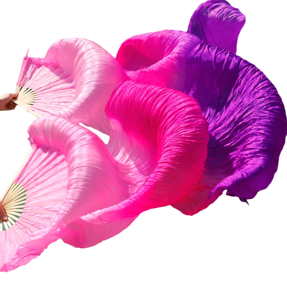 

Новые шелковые вентиляторы для танца живота, 1 левая рука + 1 правая рука, розовый + фуксия + фиолетовый, 5 размеров