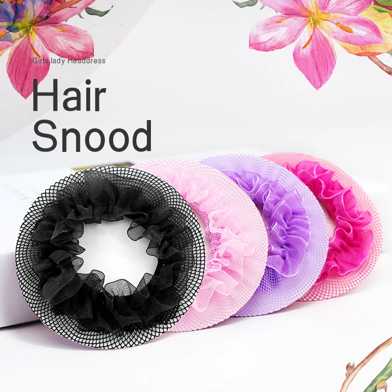 

Wholesale Women Dance Hair Snood Ballet Dance Skating Crochet Headwear Accessories Girls Bun Cover Snood 5 Pieces
