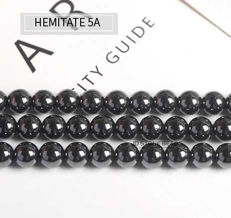 5A HEMITATE Натуральный гематит черный/золото/серебро/розовое золото/Круглые бусины 4 6 8 10 12 DIY ожерелье браслет аксессуары для изготовления ювелирных изделий - Цвет: 5A HEMITATE