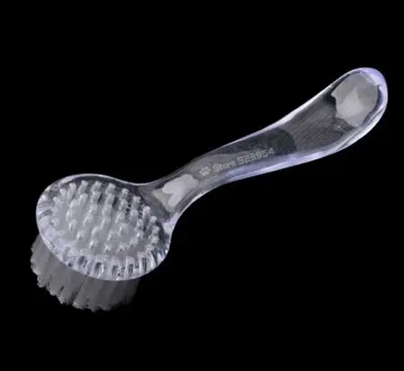 Новая прозрачная пластиковая щетка для очистки пыли ногтей круглая Кисть