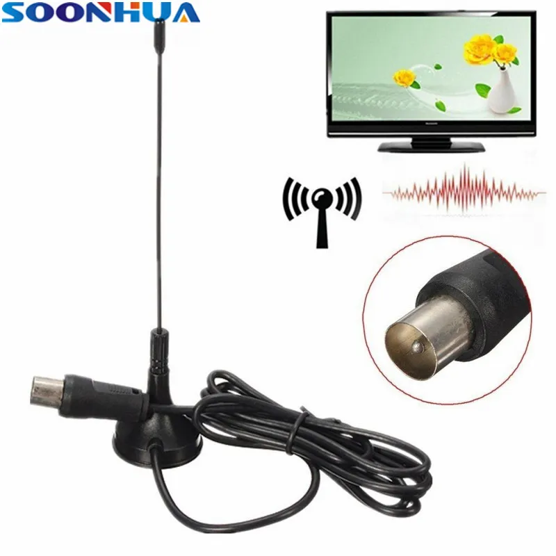 Мини присоска SOONHUA для ПК 50 миль комнатная ТВ антенна HD 4K 1080P 25 дБ цифровой DVB T