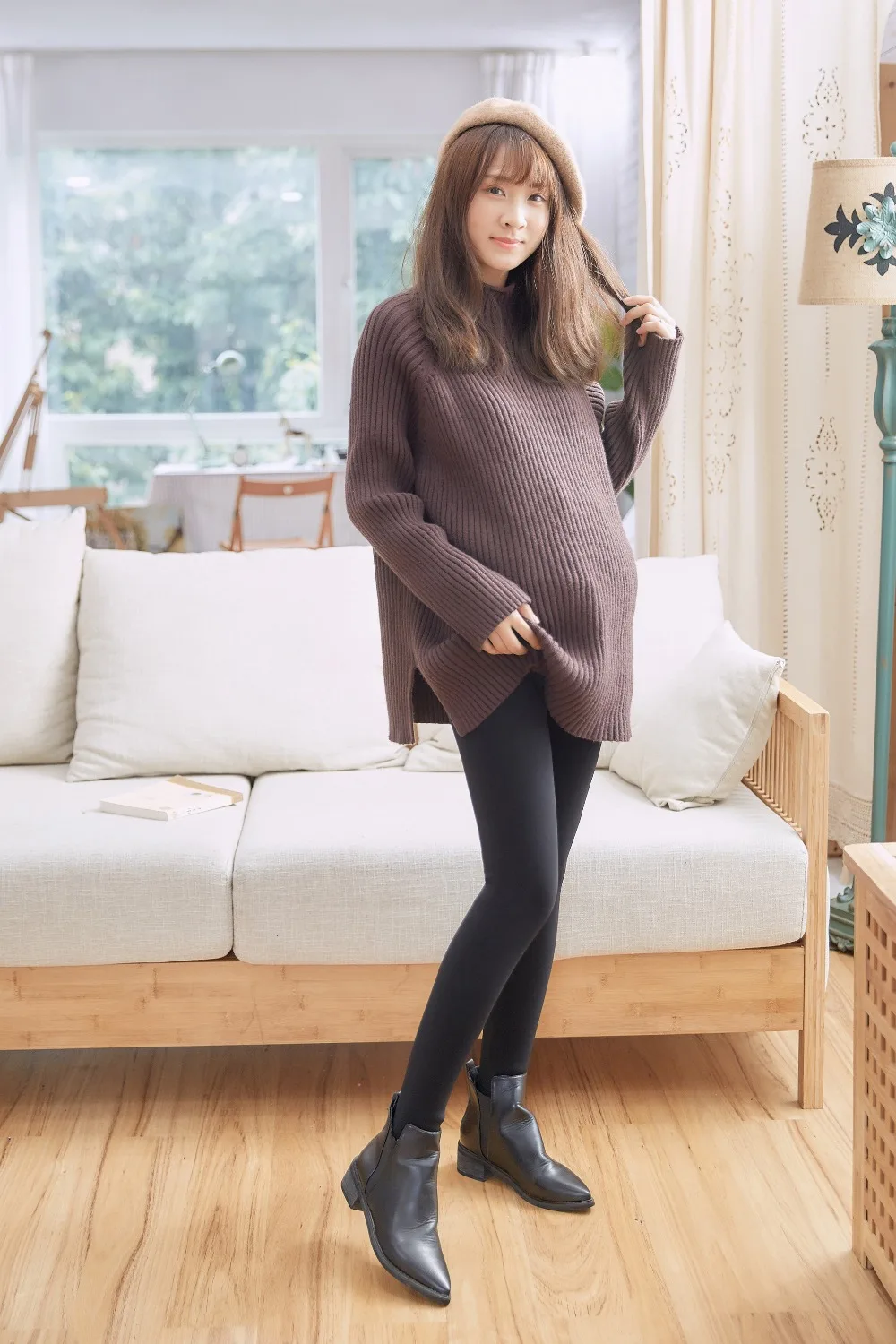 

Women Maternity clothing Winter Warm Pregnant clothes Radiation protection Leggings Thickened Velvet Fleece Pregnant Trousers