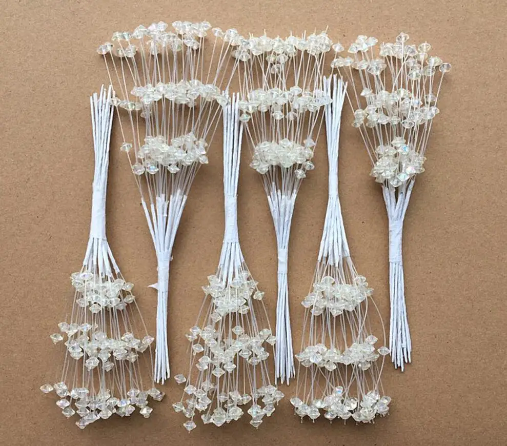 

60pcs 18cm Crystals Bead Garland For Bouquets Wedding Brida Hair Venue Decoration New