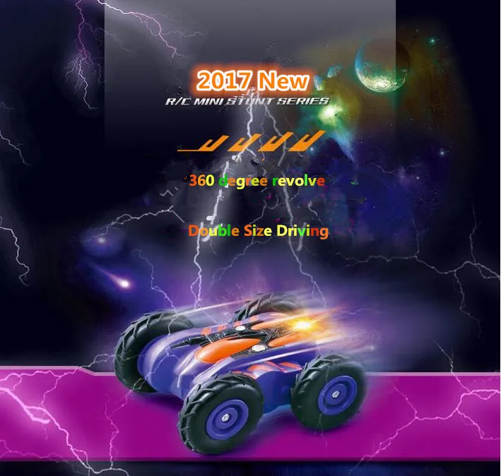 

Mini RC stunt car 606 2.4Ghz 360 degree rotation double side four wheel remote control racing car with LED light for kids gift