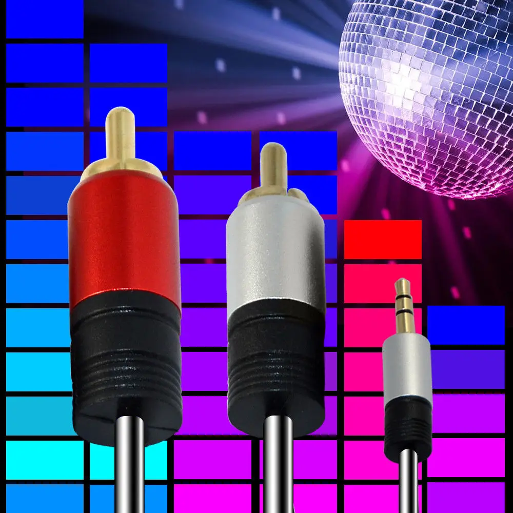 Danspeed 1.5 м/3 м/5 м/10 м 3.5 мм стерео штекер 2 RCA двойной аудио Мужской Динамик Кабельный