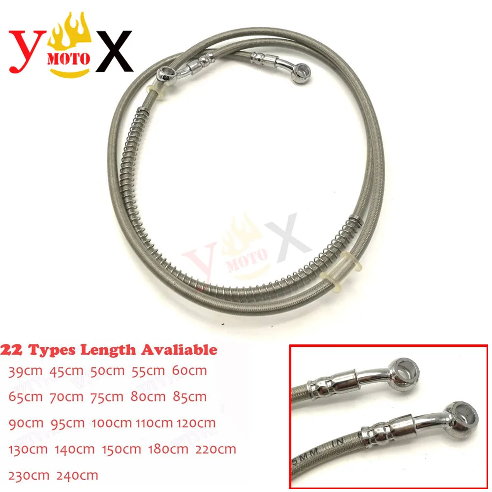 

Motorcycle 39CM-220CM Brake Oil Hose Fuel Tube Line Cable Stainless Braided For Honda Suzuki Yamaha Kawasaki BMW Aprilia Triumph