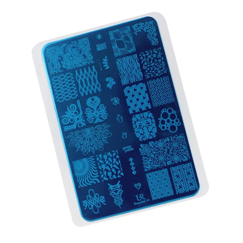 Blueness 1 шт. кружево цветок решетки животные узор прямоугольный для нейл-арта