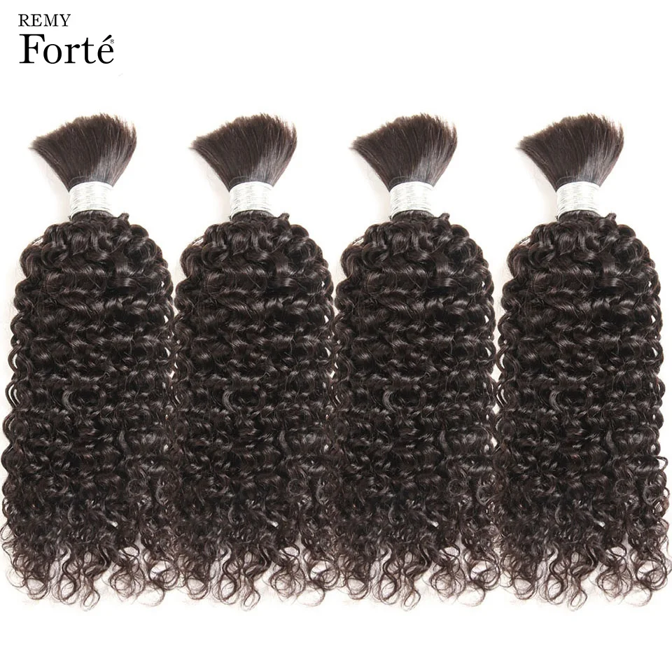 Remy Forte 30 Inch Brazilian Hair Weave Bundles Braids Bulk No Weft Bundles Deal Brazilian Curly Human Braiding Hair Bulk Women