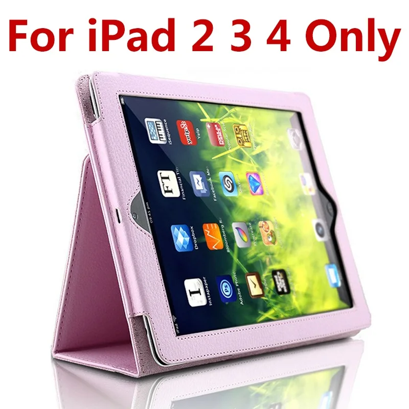 for 2 3 4 Pink Чехол для iPad Air 2, GARUNK, Матовый кожаный флип-чехол из личи, смарт-подставка, защитный чехол для iPad 2/3/4, iPad 6, Аксессуары для планшетов - Цвет: for 2 3 4 Pink