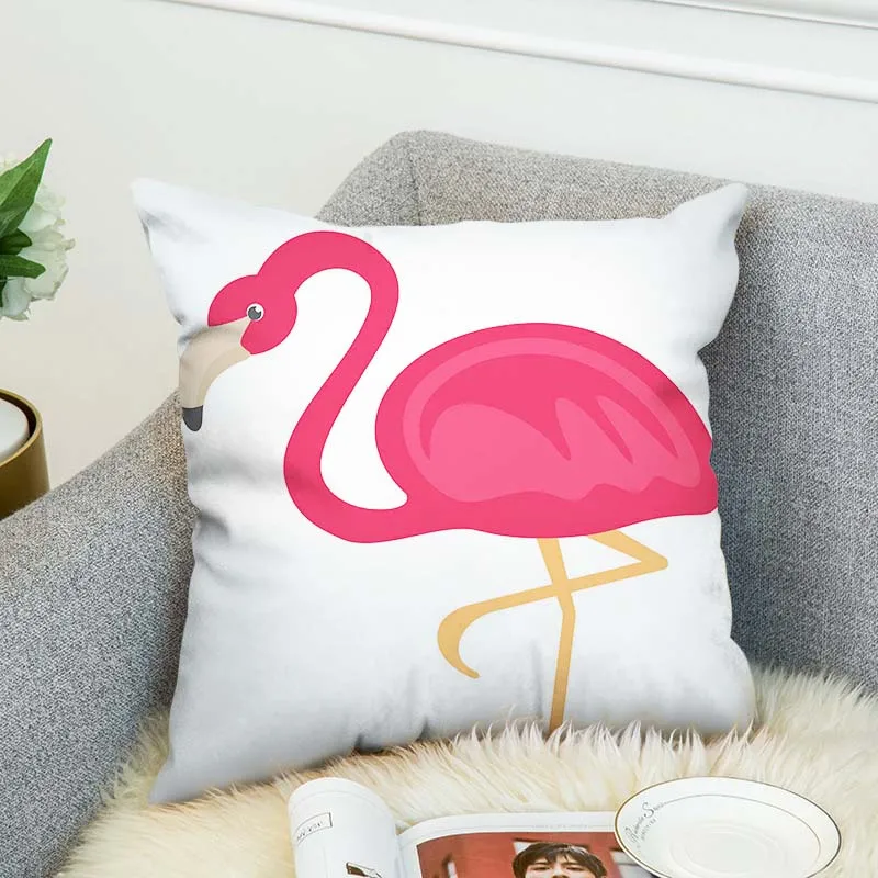 Двухсторонняя наволочка с 3d рисунком фламинго декоративный чехол для подушки