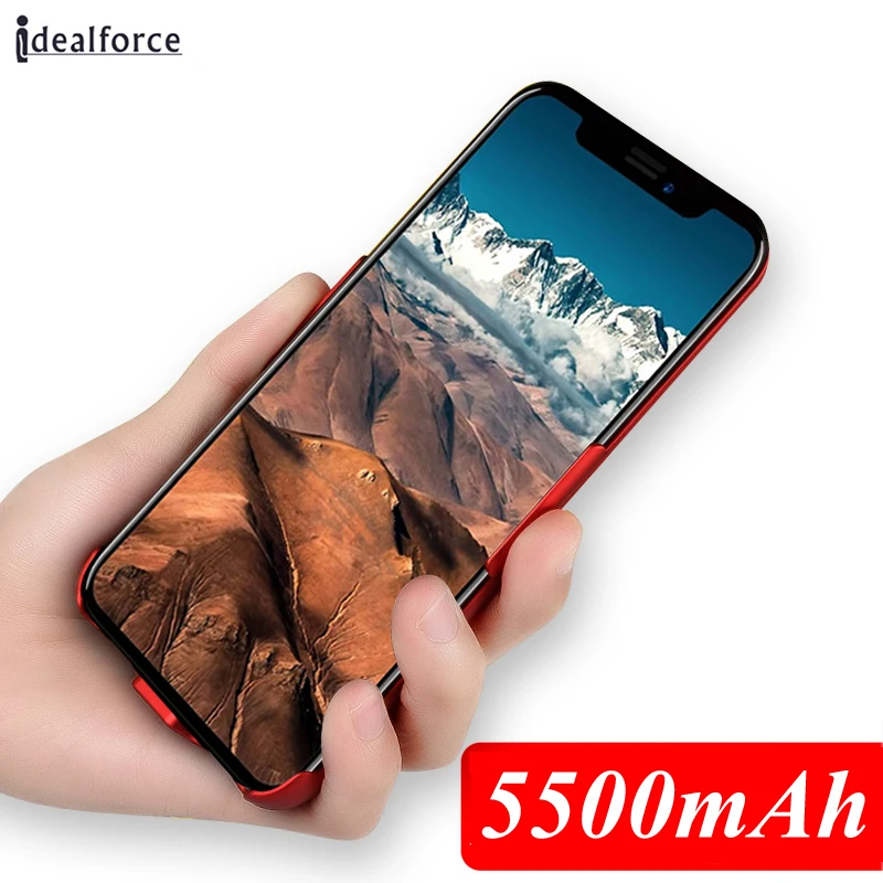 Зарядное устройство чехол для iPhone X 5500 mAh power Bank ультра тонкий внешний резервный