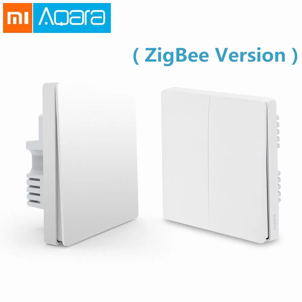Оригинальный Xiaomi Aqara умный настенный выключатель ZigBee Версия один двойной ключ
