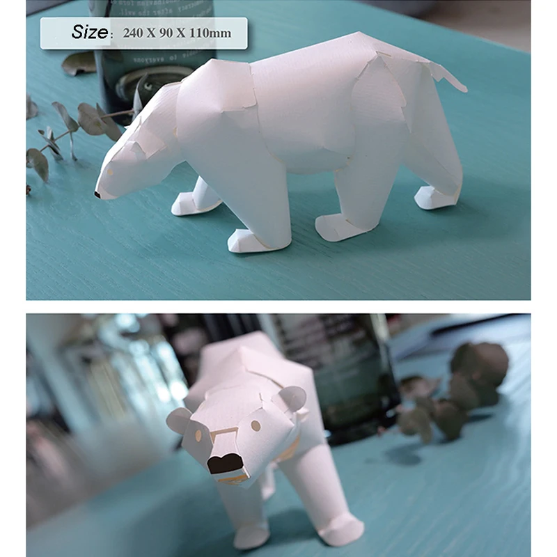 3D полярный медведь бумажный модельный комплект Бумага Ремесло Развивающие головоломки DIY игрушки фестиваль подарок для детей украшения для дома 195X310 мм