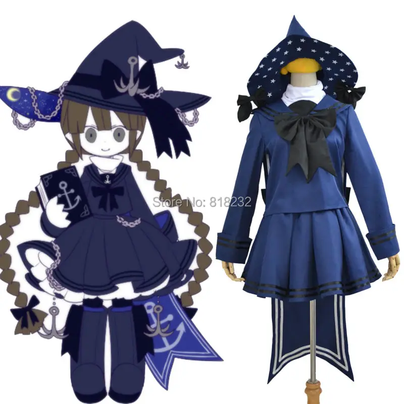 Wadanohara и великое синее море моряк костюм платье униформа наряд косплей