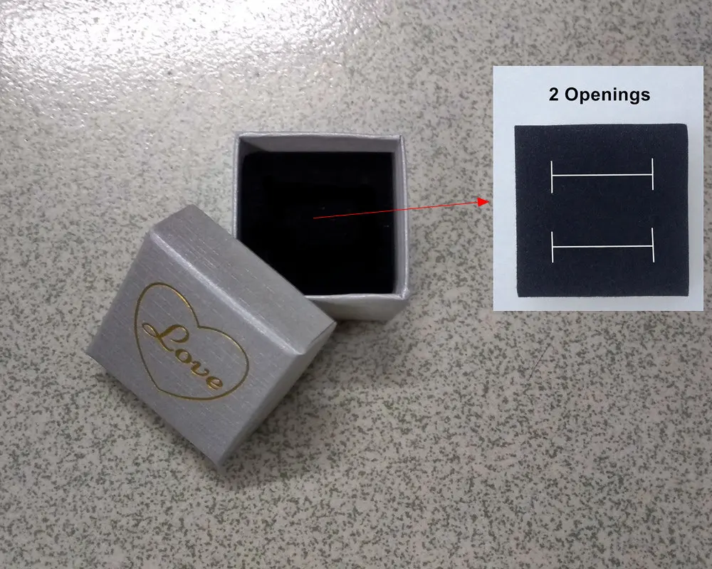 2 Openings Love Box модная Серебряная цветная коробка для подарков 5x5x3 см пара колец серьги ювелирные изделия Сердце картонная посылка бумажные дисплеи 8 шт./лот - Цвет: 2 Openings