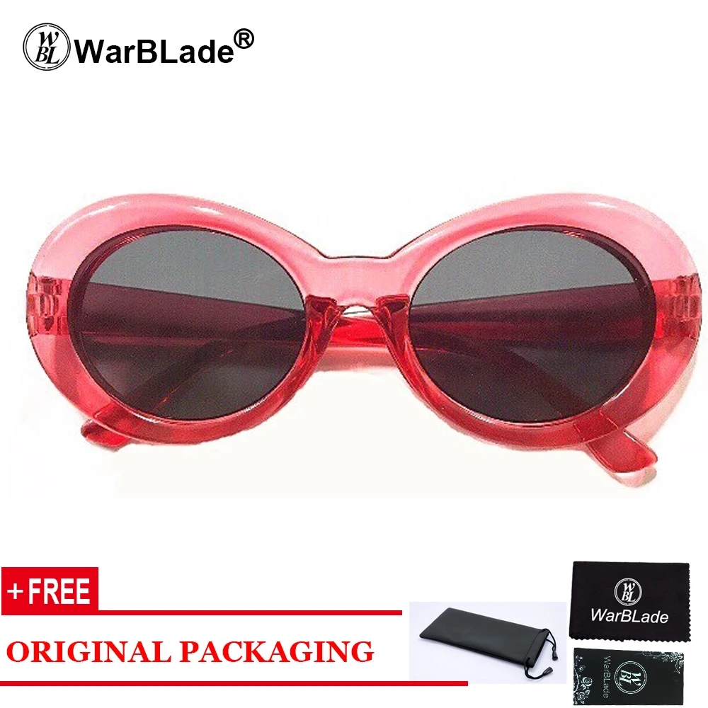 clear red grey Классические защитные очки, очки в стиле Курта Кобейна, овальные женские солнцезащитные очки, Ретро стиль, солнцезащитные очки для женщин, UV400, Gafas De Sol - Цвет линз: clear red grey