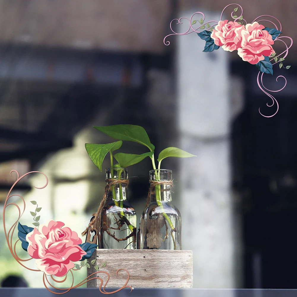 Модные наклейки на стену с цветочным рисунком DIY для домашнего искусства съемные