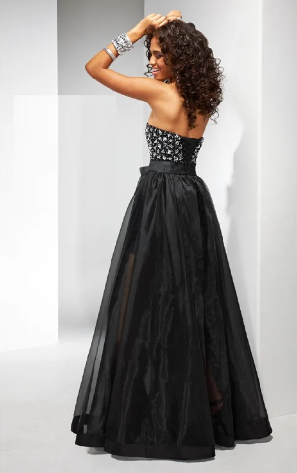 A-Line Sweatheart Floor-Length Chiffon High-Low Prom Dress With Crystal HWGJPD41 | Свадьбы и торжества