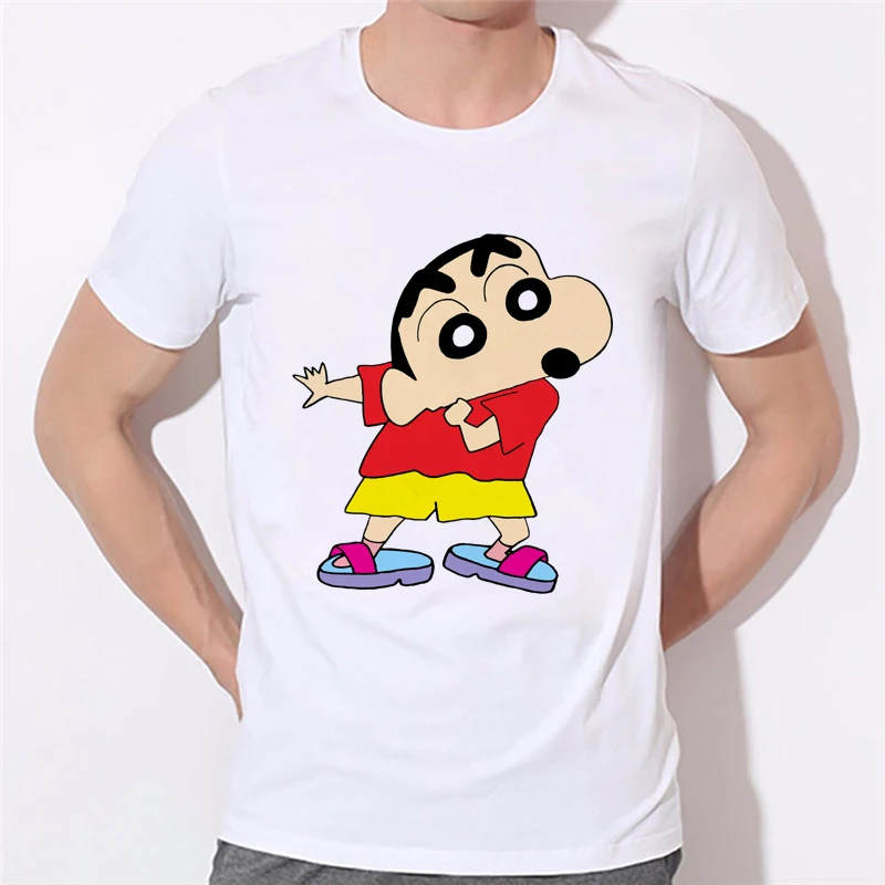 Милая футболка Crayon Shin Chan летняя забавная футболка Летняя футболка с короткими рукавами и вышивкой для мальчиков 47-6