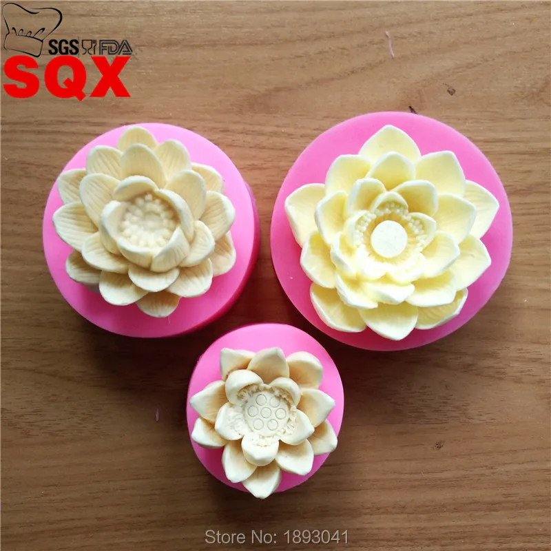 3D Силиконовая форма в форме лотоса для шоколадных конфет 3 вида Мультяшные