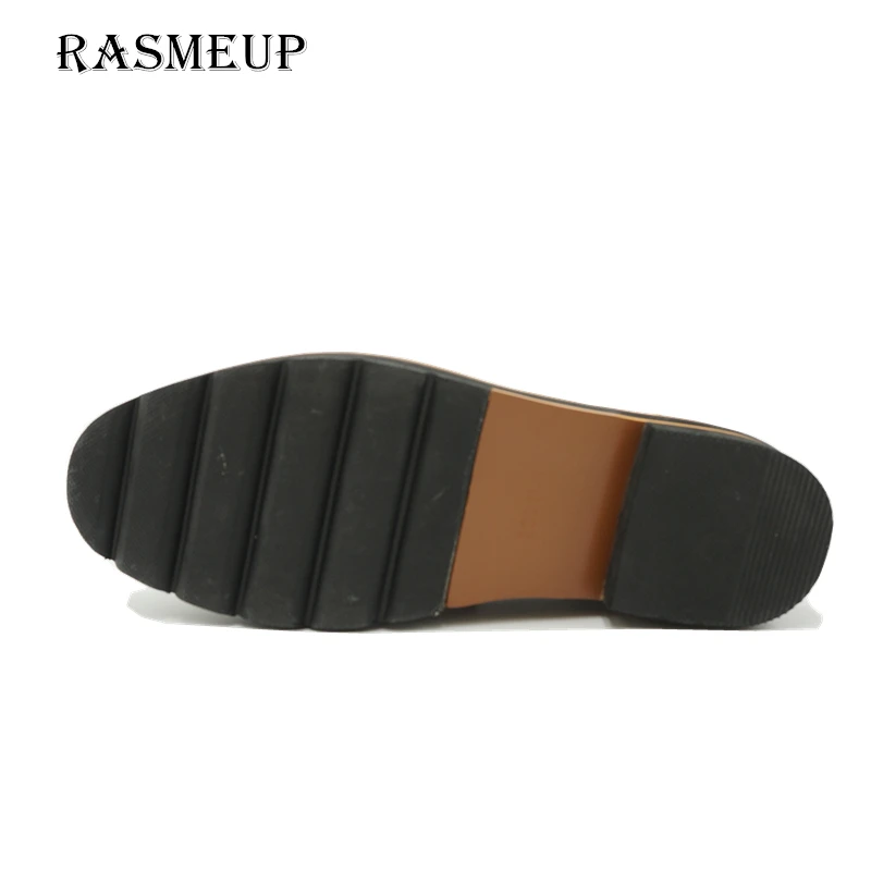 RASMEUP/женские кожаные оксфорды на платформе в британском стиле коллекция 2018 года