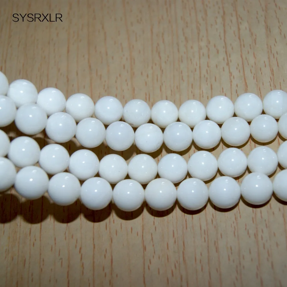 Оптовая продажа модные бусины из натурального белого камня для изготовления