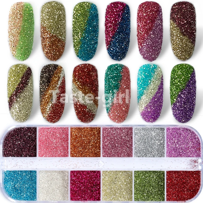 1 коробка блеск для ногтей порошок Русалка хлопья блестящие круглые шестигранные