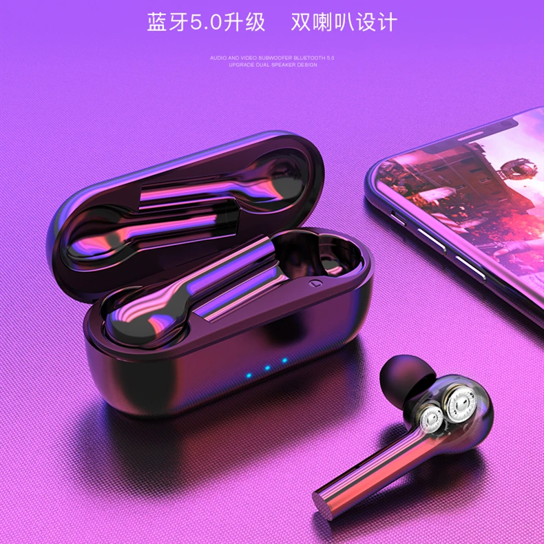 Новые наушники беспроводные истинные стерео HIFI Bluetooth Наушники Android/IOS Touch control