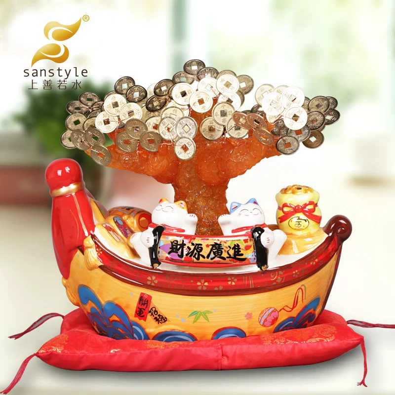 

As good as water rich shaking Qian Shu Lucky Cat ornaments shop counter business gifts decoration 0287