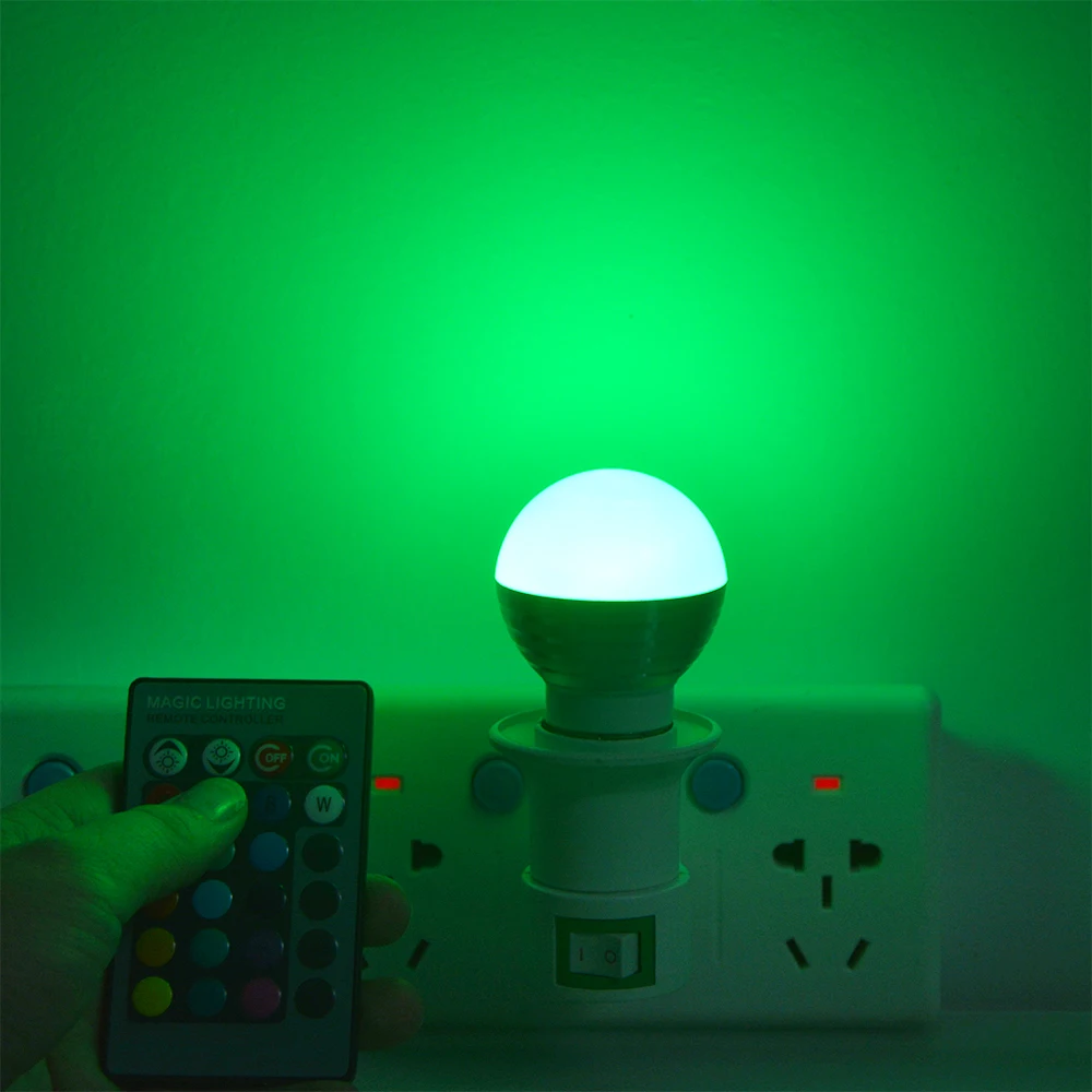 1 шт. милый 16 цветов RGB светодиодный ночник для рождественского декора E27 5 Вт 110 В 220