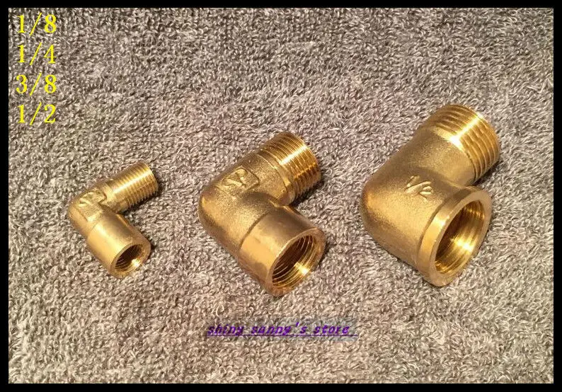 

10Pcs/Lot 2 ways 3/8" BSP Male to Female Thread Elbow Brass Pipe Coupler Adapter Brand New