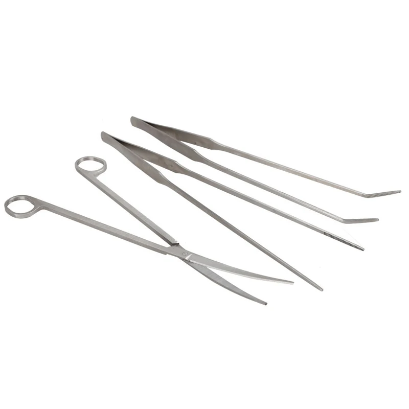 Aquarium Maintenance Tools Kit 3 in 1 Tweezers Curve Scissor OR Cleaning Tool Storage Holder Fish Tank Water Plant | Дом и сад